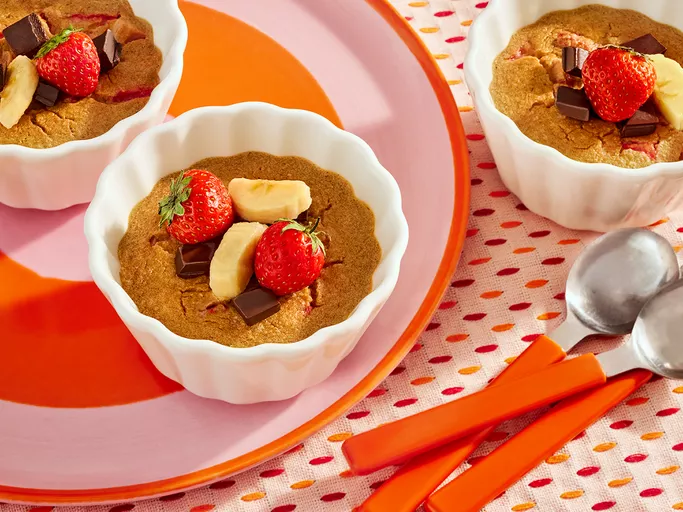 Strawberry Banana Blended Baked Oats